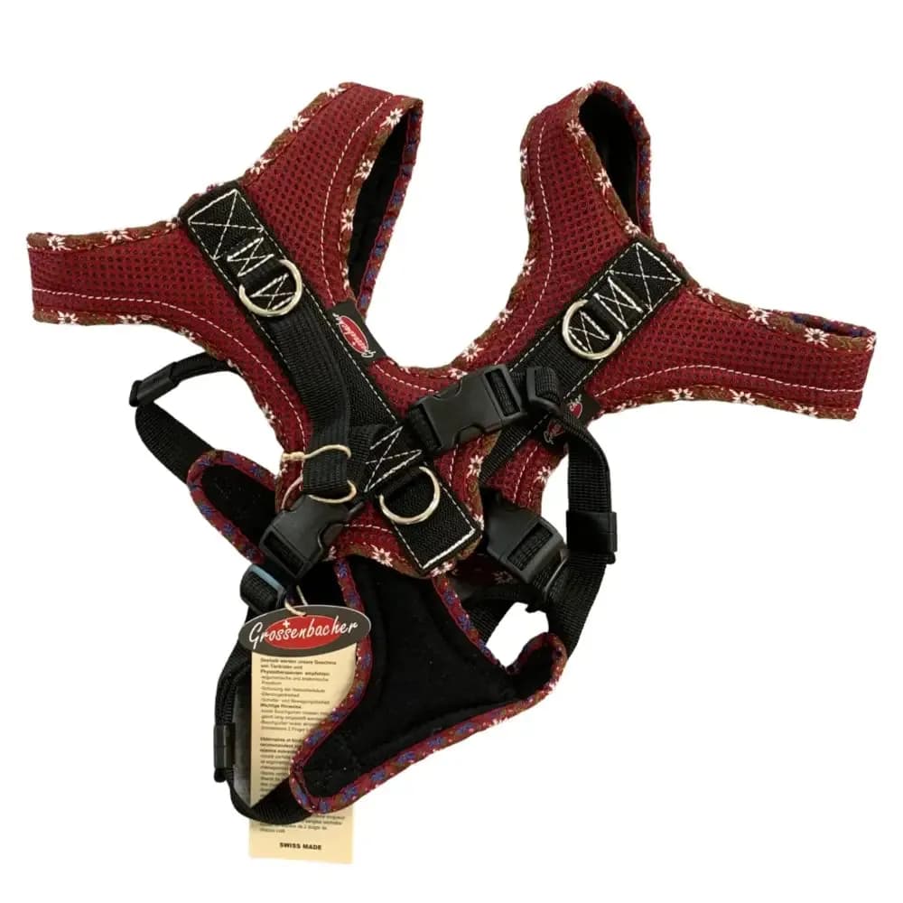 Beat Grossenbacher Hundegeschirr Dogs Fun Run Edelweiss Rot