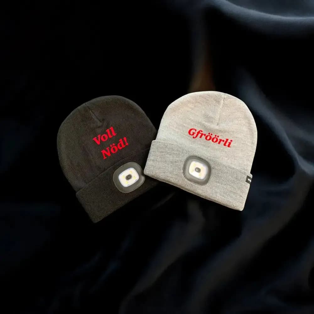 LED Mütze für sicheren Hundespaziergang