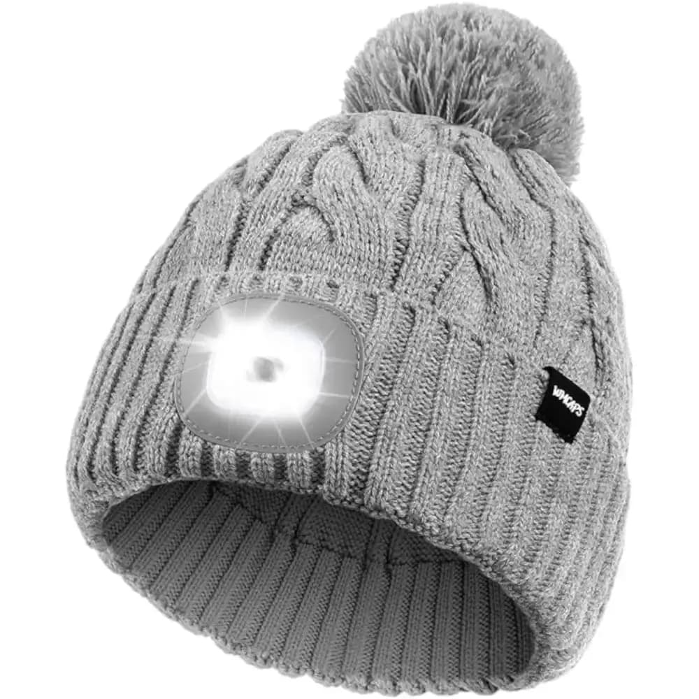 Mütze mit LED Beleuchtung und Bommel