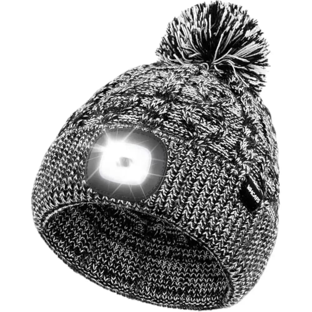 Mütze mit LED Beleuchtung und Bommel