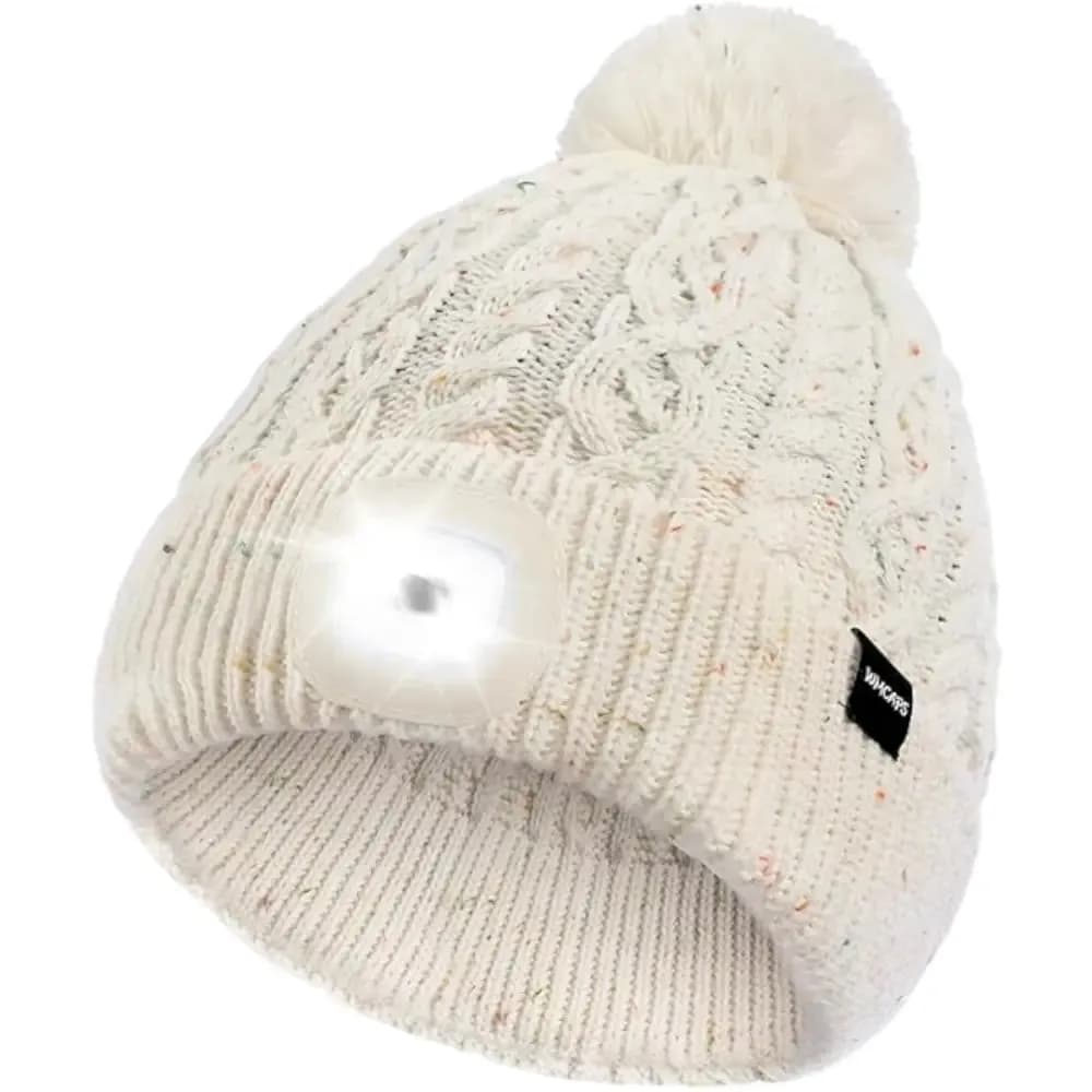 Mütze mit LED Beleuchtung und Bommel